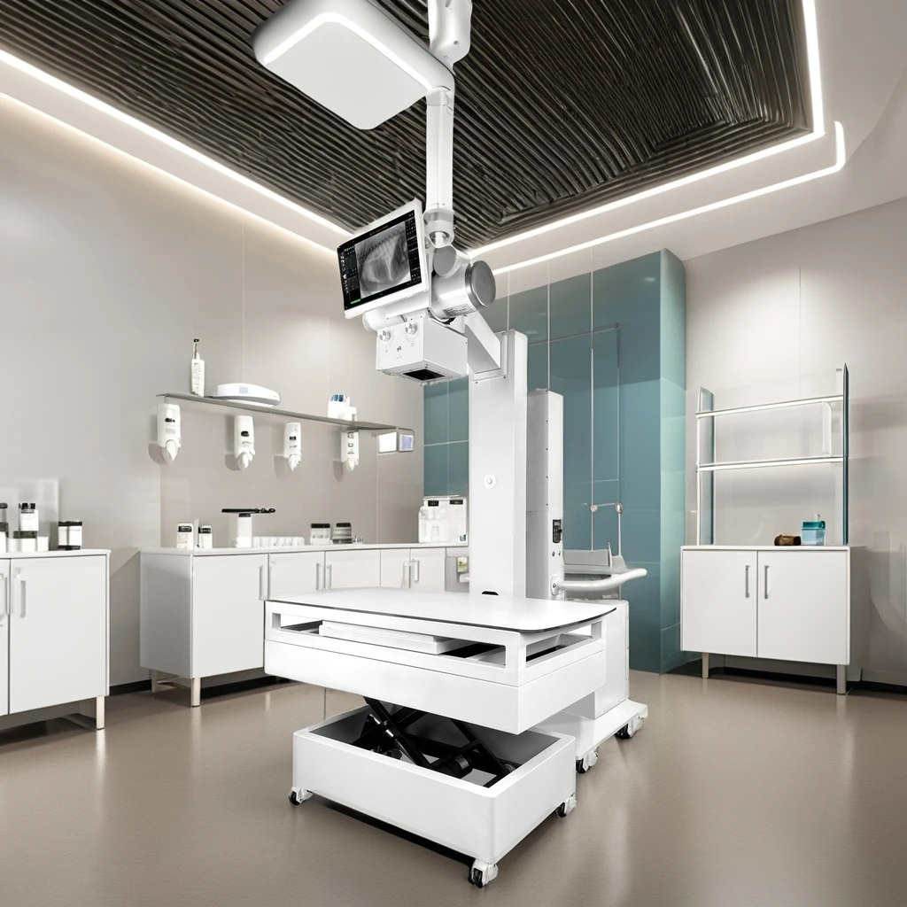 Dynamic AI Veterinary X-Ray Machine Floor-Mounted Radiology Imaging Equipment with Movable Diagnosis Table and DR Box