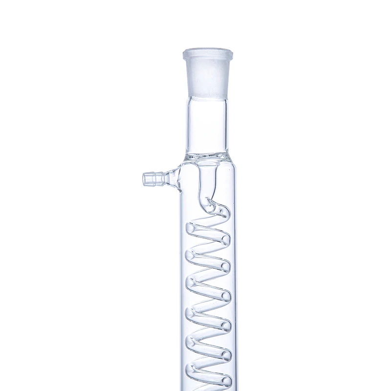 Laboratory Chemistry Coiled Inner Tube glass graham Condenser Pipe with Standard Ground joint