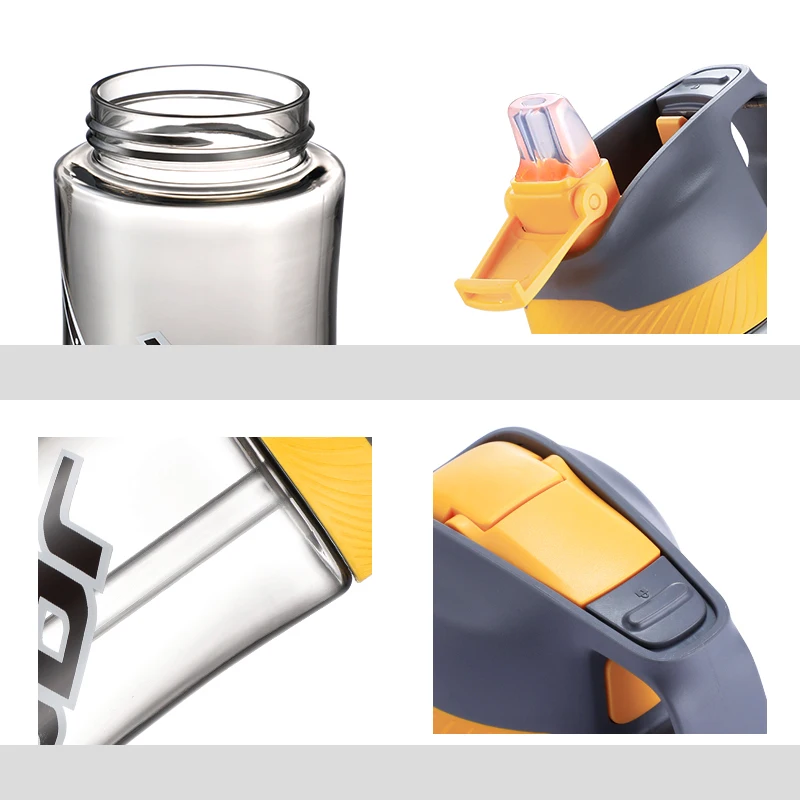 
FEIJIAN 700ml BPA Free Tritan Portable Plastic Sports Water Bottle with straw free clean kit Leak-proof design 