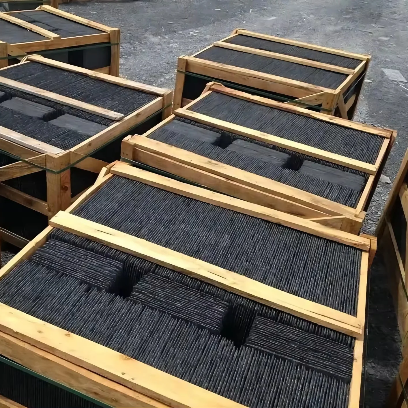 Slate Roofing Tiles Materials Sheet Charcoal Grey Split Face Stone Roof Slates Black Slate Roof Shingles