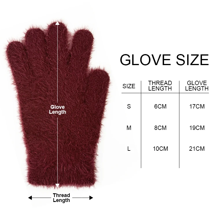 Women Winter Keep Warm Plush Gloves Elasticity Soft Mittens Imitation Mink Fur Knitted Girls Fashion Touch Screen Gloves, white