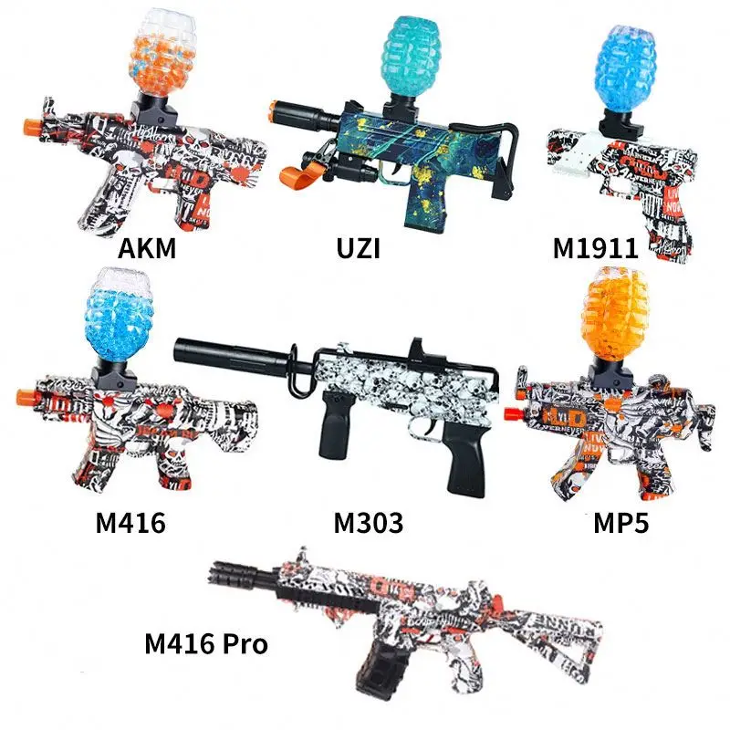 luoshan Wholesale spot Electric Toy Gun Children Gifts Outdoor Games Tell Water Bomb MP5 Splash Launcher Gel Gun