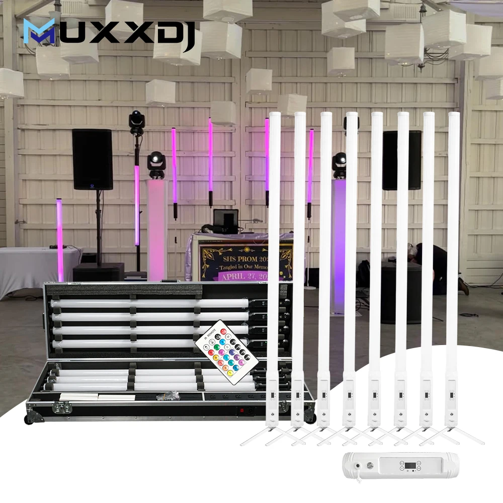 Светодиодные лампы MUXXDJ RGBWA Dj Stage Stick Lights беспроводные DMX Battery Uplights Пиксельная 360 Лампа для свадебной дискотеки