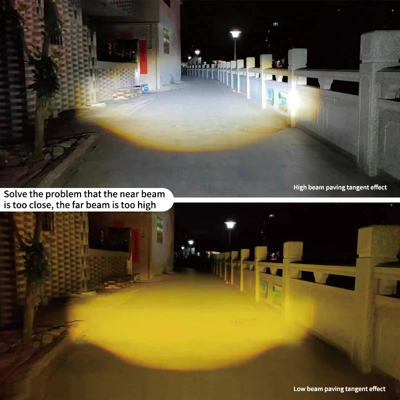 SY87 Super Bright Auxiliary Spot Spotlight High Low Beam Dual Color Fog Light Projector Lens Mini Motorcycle Driving Lights