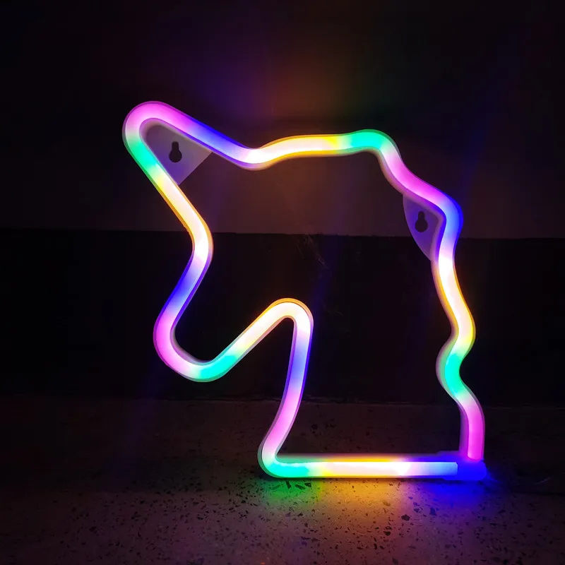 Factory Steady Brightness Unicorn Quality Material Neon Led Light For Pub Club Restaurant Decor Hanging Wall Lamp