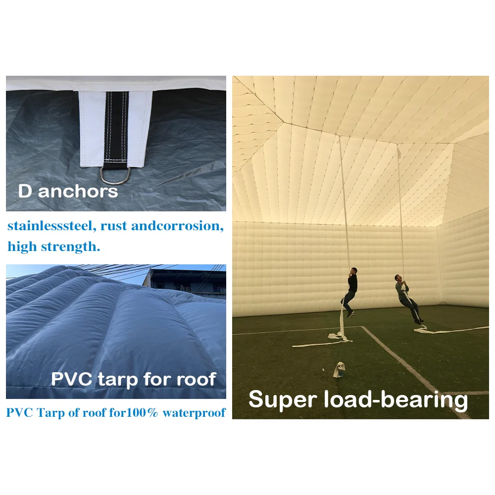 Commercial event Black PVC Portable Backyard party house inflatable night club LED disco light inflatable nightclub cube tent