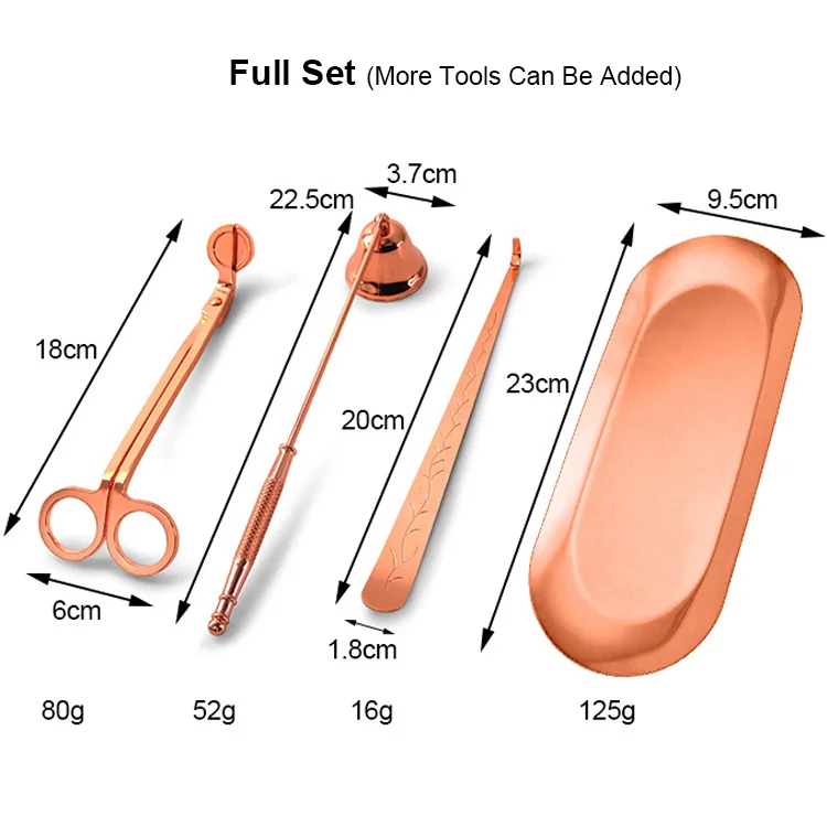 3 in 1 Black Candle Care Kit Wick Trimmer Cutter Dipper With Box Packing Candle Tool Set Customizable Logo Candle Maintenance