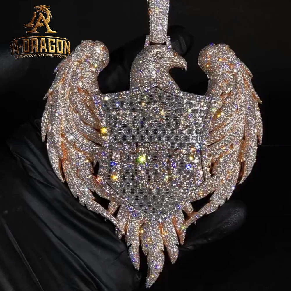 Factory Custom Iced Out VVS Moissanite Lab Diamond Name Chain Pendant Pass Diamond Tester Two-color Electroplating Fine Jewelry