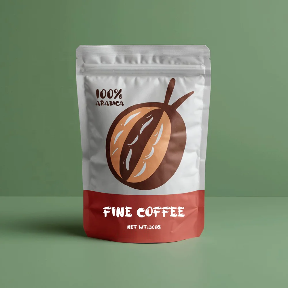 Wholesale stand up coffee bag pouch high quality coffee bean packaging bag custom printed coffee bags 250g