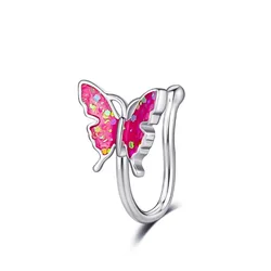 Hot Adjustable Non Piercing Face Faux Nose Ring Popular Butterfly Nose Cuff For Women