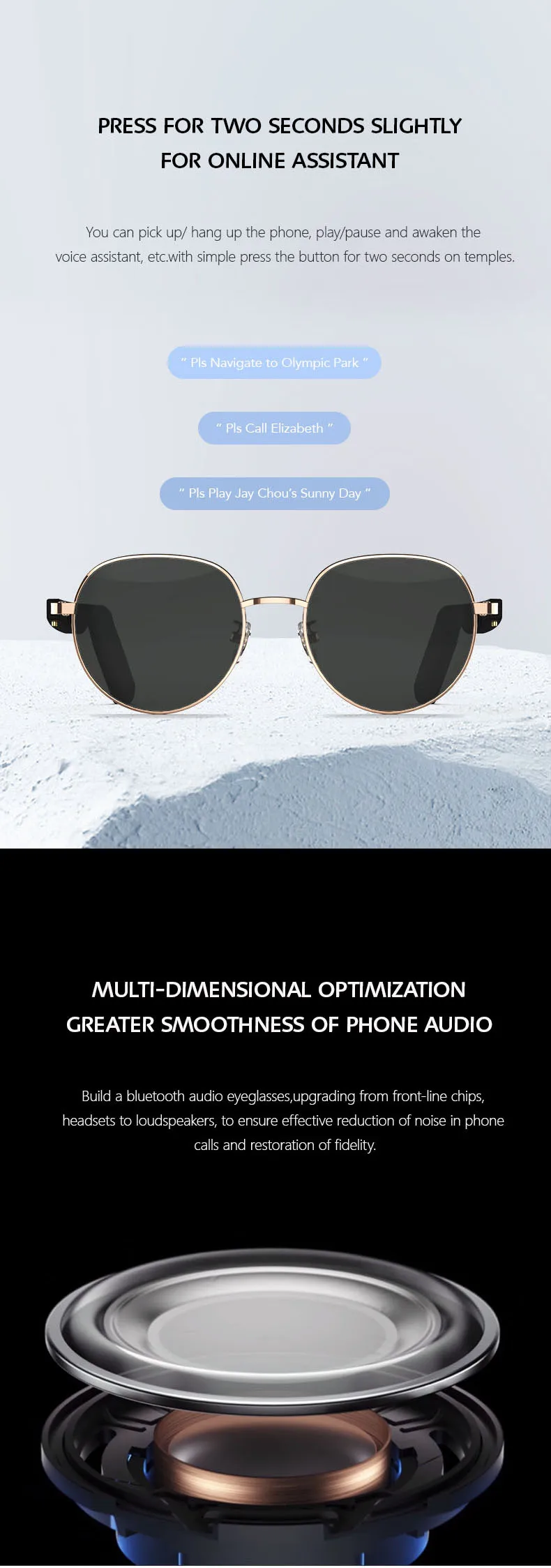 Hot sale factory direct price Smart 2022 Wireless Earphone Shades Audio Blue Tooth Uv 400 Music Polarized Sunglasses
