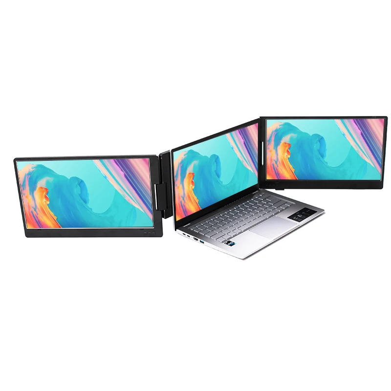 14 Dual Triple Portable Extended Laptop Screen Extender Monitor HD 1080P IPS Display Type-C Power Attachable Foldable