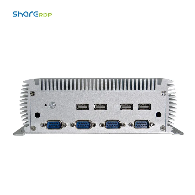 Barebone Industrial Computer Win10 Linux 6*COM 2*Lan 6*USB Mini PC Fanless Embedded Industrial Computer For Office