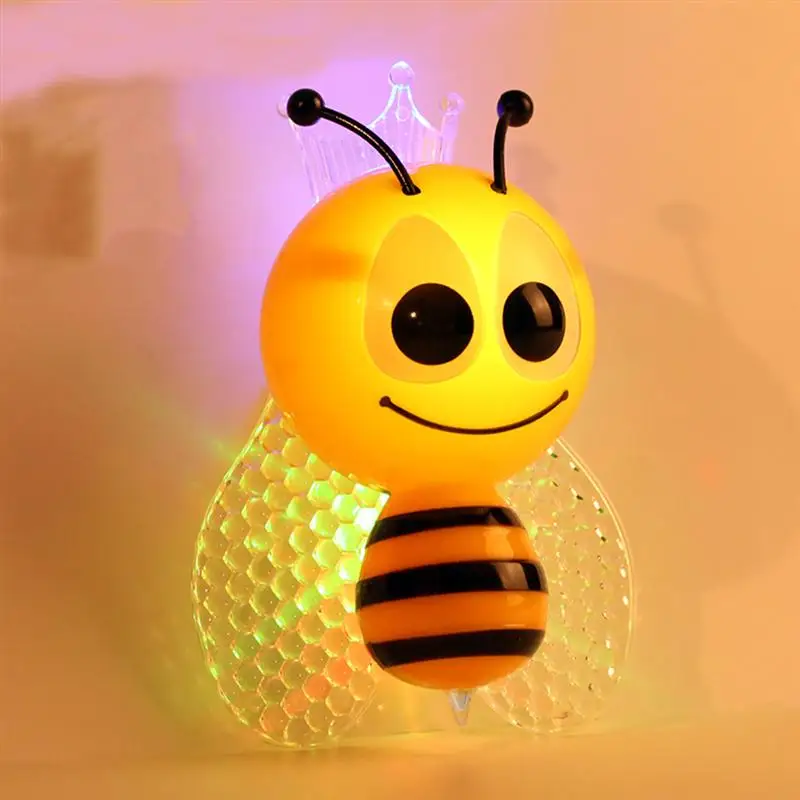 Bee Design Night Light Lamp Light-Controll Wall Nightlight for Baby and Toddlers with EU Plug