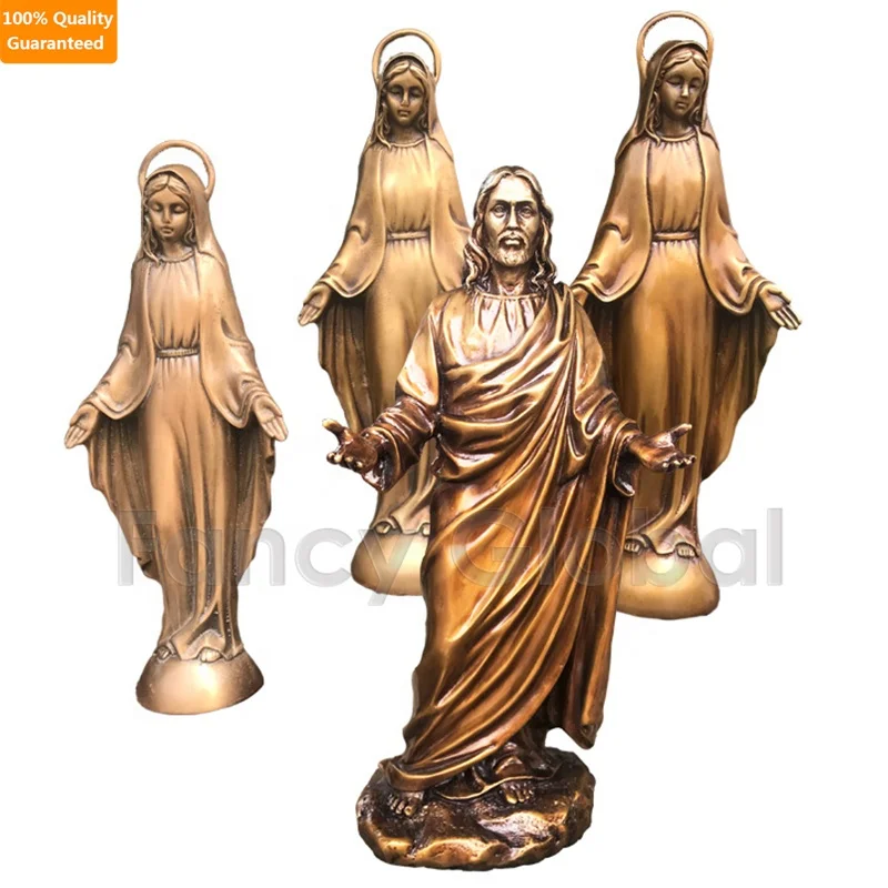 Indoor Decor Religious Statue Customized Life Size Bronze Praying Virgin Mary Statue For Sale