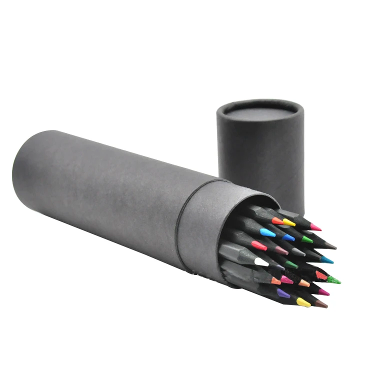 JH Advanced Art Pencil Kit 24 Colors Kids Drawing Pencil Basswood Colored Pencil 24 Pack With Tube