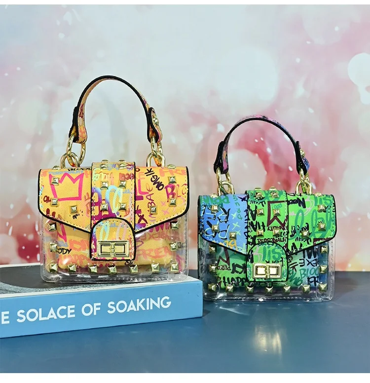 Women handbag graffiti handbags lady purse hand bag leather purse women designer handbags China factory wholesale purses bags