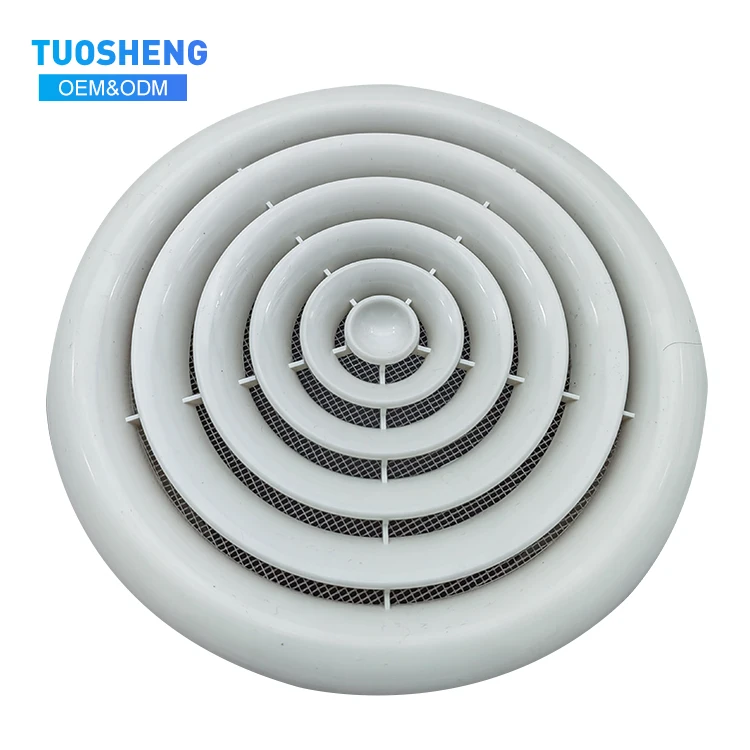 Adjustable air ventilation cover round ducting ceiling wall hole abs air vent Grille for sale