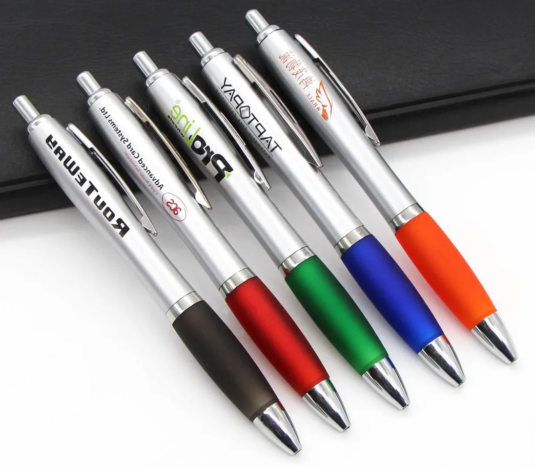 Wholesale hot popular transparent click retractable advertising calabash curve shape soft grip ball pen with customized logo