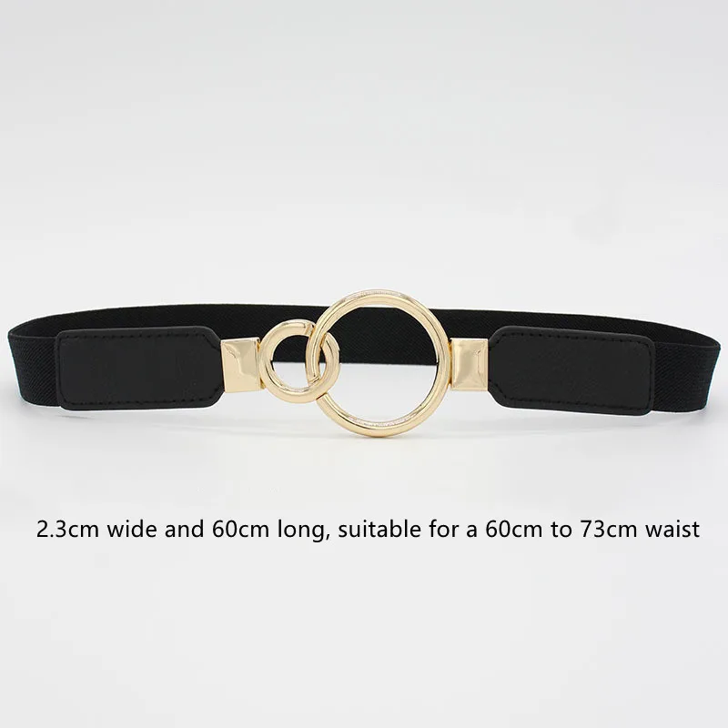 Black Belts Woman 2021 Leather Wide Elastic Ladies Belt For Dress Casual Card Buckle Belts