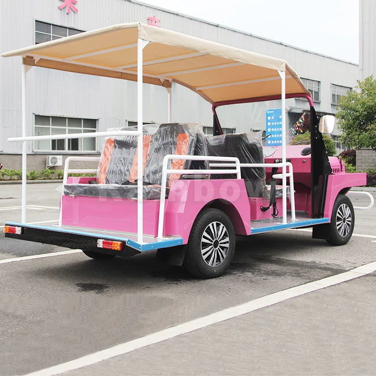 Cuteset pink color electric mini moke car for ladies travelling picnic beach tour car