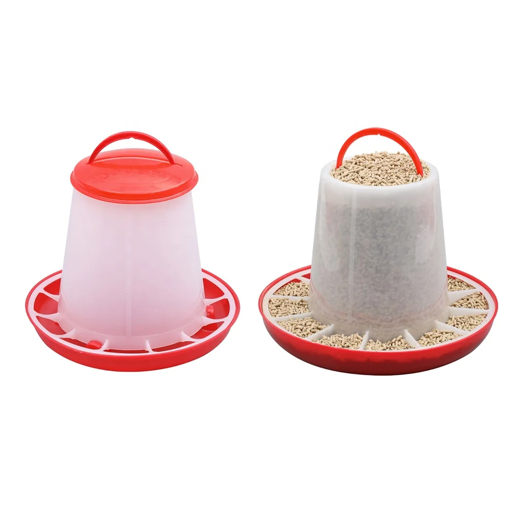 Hot welcomed Pure Plastic 1.5kg / 3 lb Semi-Opaque Portable Plastic Poultry Feeder For Baby Chicken Feeding