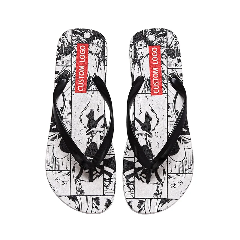 Custom Printed Logo Summer Ladies Beach Bathroom Shower Slippers Flip-Flops Women Wedding Slides Flip Flops Men