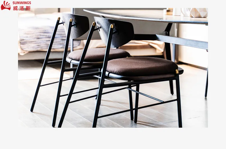 Plating Dining Chair for Hotel Nordic Fabric with Stainless Steel Leg with Copper Home Furniture Metal Carton Modern Assembly