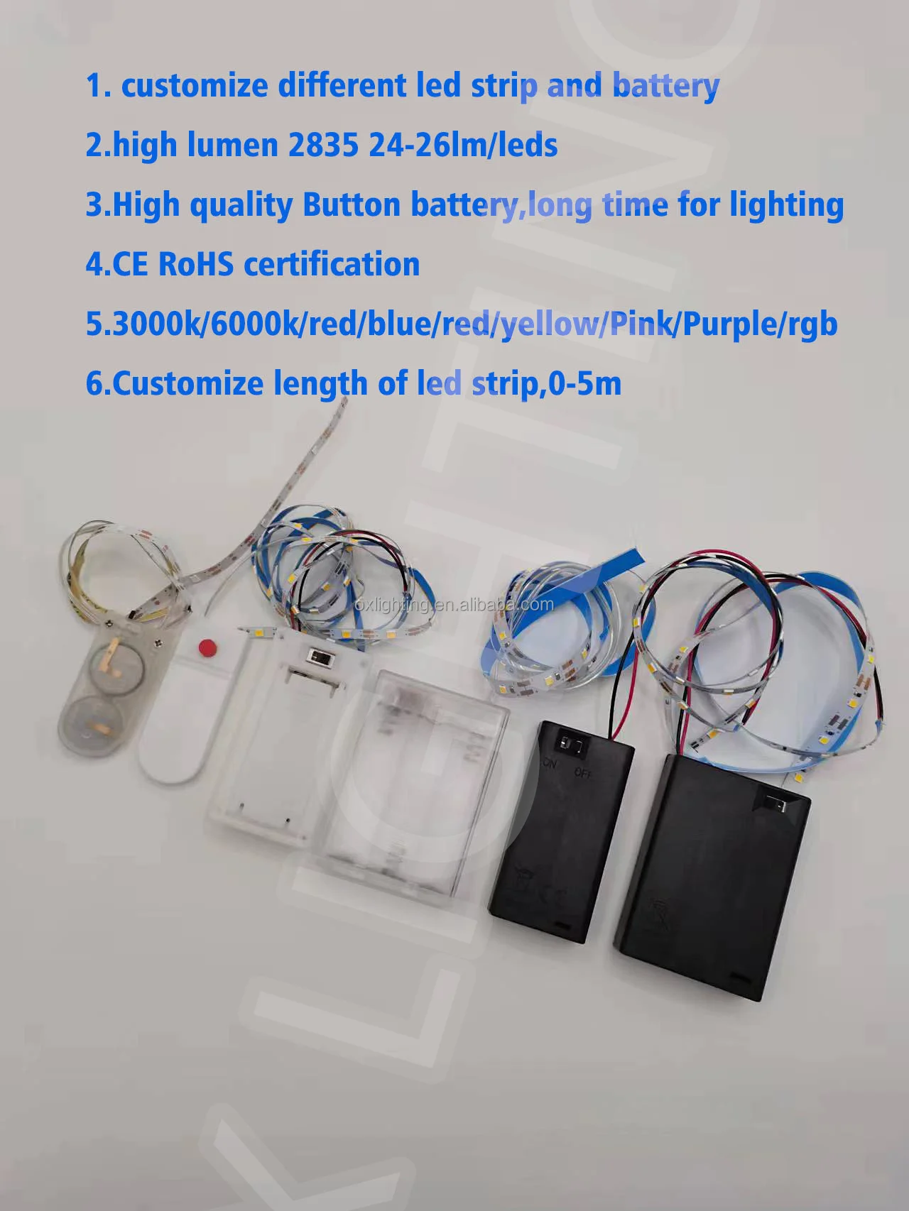 3.7v 3v 4.5v  3mm 5mm 8mm 2835 5050 Timer Switch Battery Powered Led Strip Backlight Lamp Light For Shoes