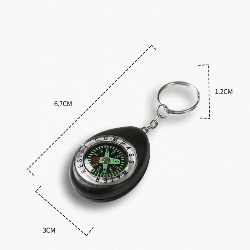 Portable Mini Compass Backpack Pendant Key Ring Outdoor Pendant Compass Ball Compass
