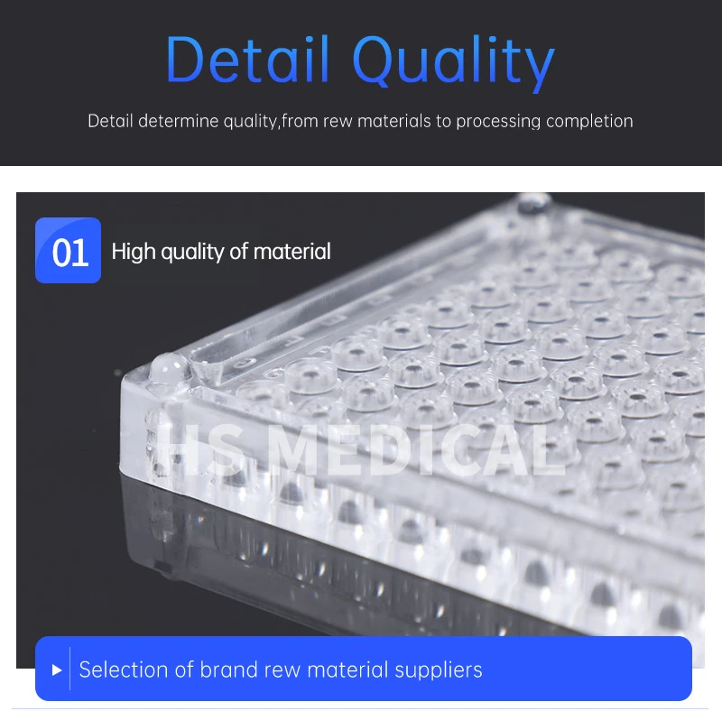 Hs Medical high quality 0.1ml 96 Well Micro disposable plate Pcr Reaction Plate For Lab