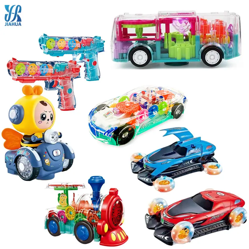 New product with music toy car flashing lights electricaB/O transparent track universal concept car toy