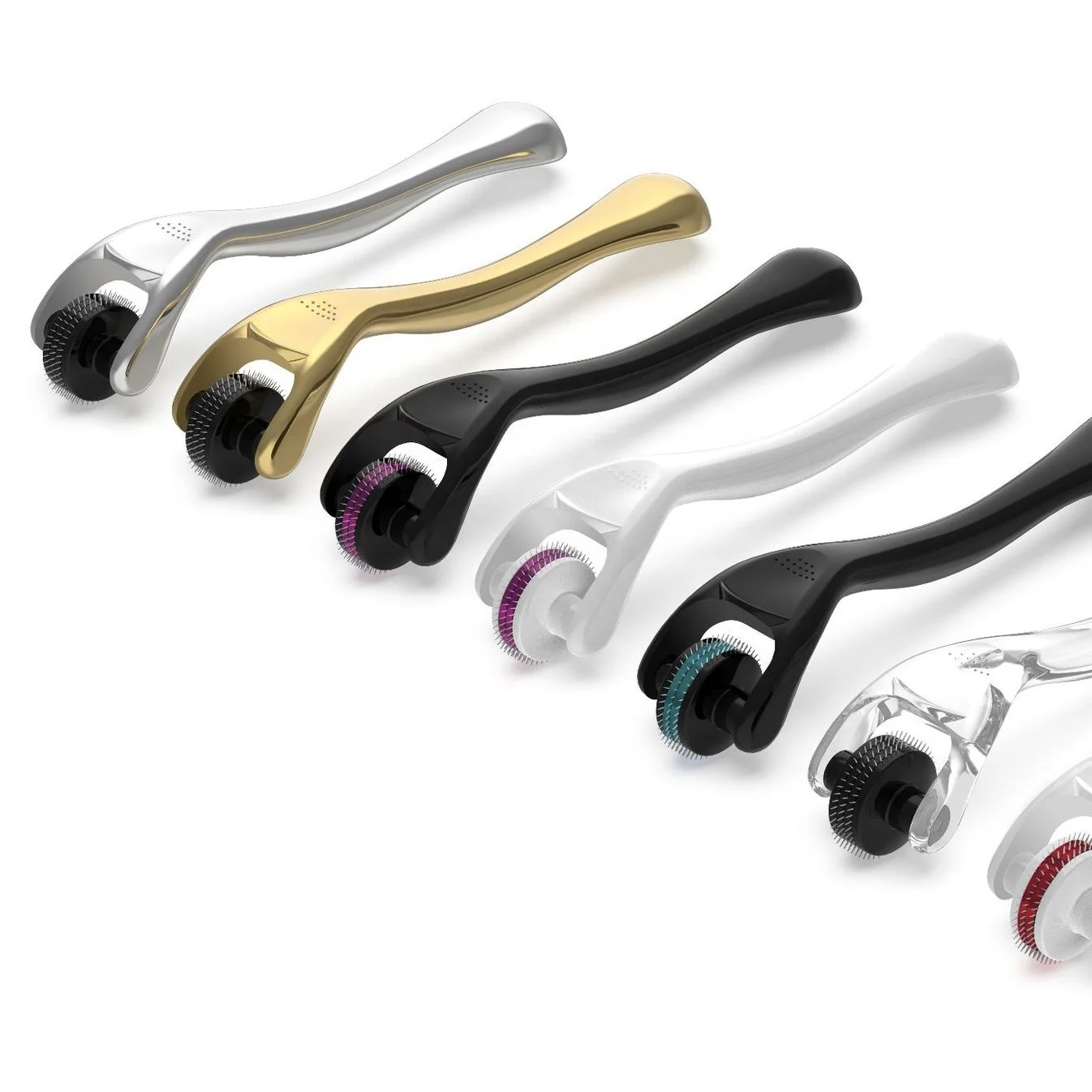 Ролик для роста бровей с белой ручкой и фиолетовой кожей, 180 игл, ролик для роста бровей с лучшей сывороткой для роста бровей 2022