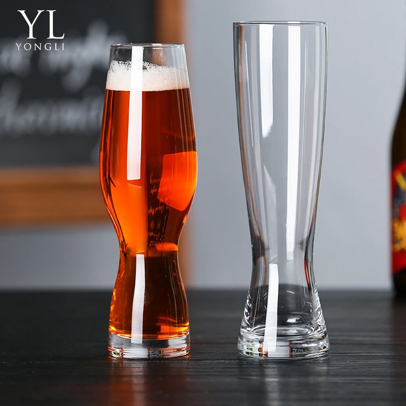 Swirling pilsner Custom metal logo gold rim glass germany swirl pislner beer glass cup glass beer can