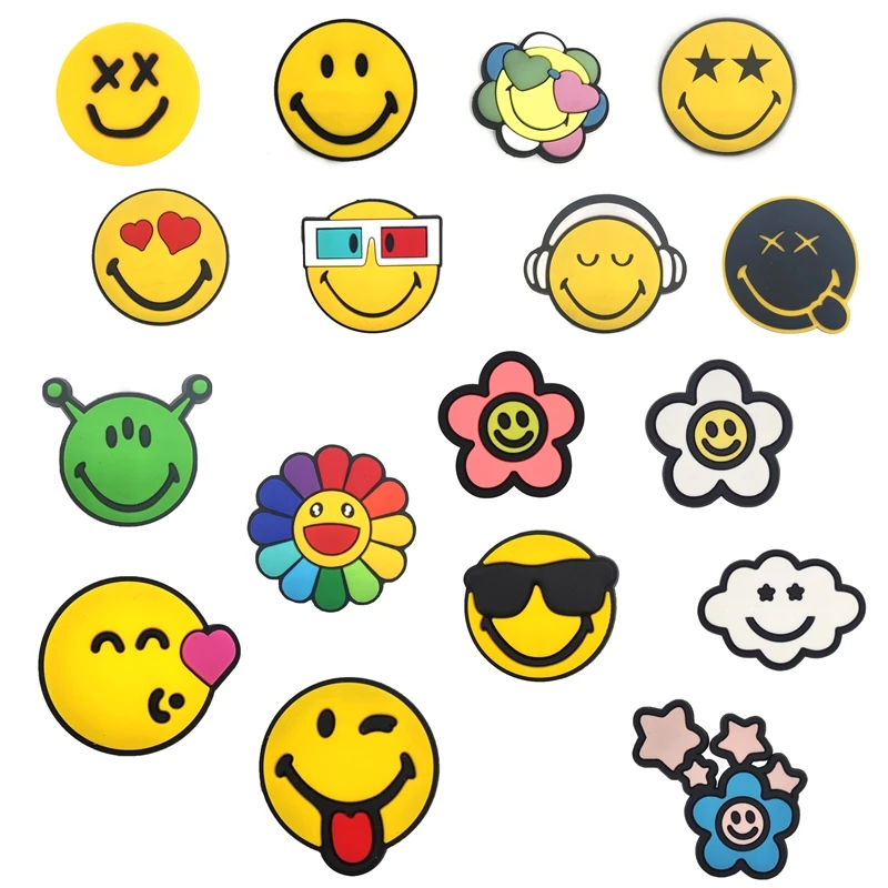 Face Emojis 2024 New 2d Smile sport team baseball Sloth Animal logo charms hot sale designer custom shoe Flower