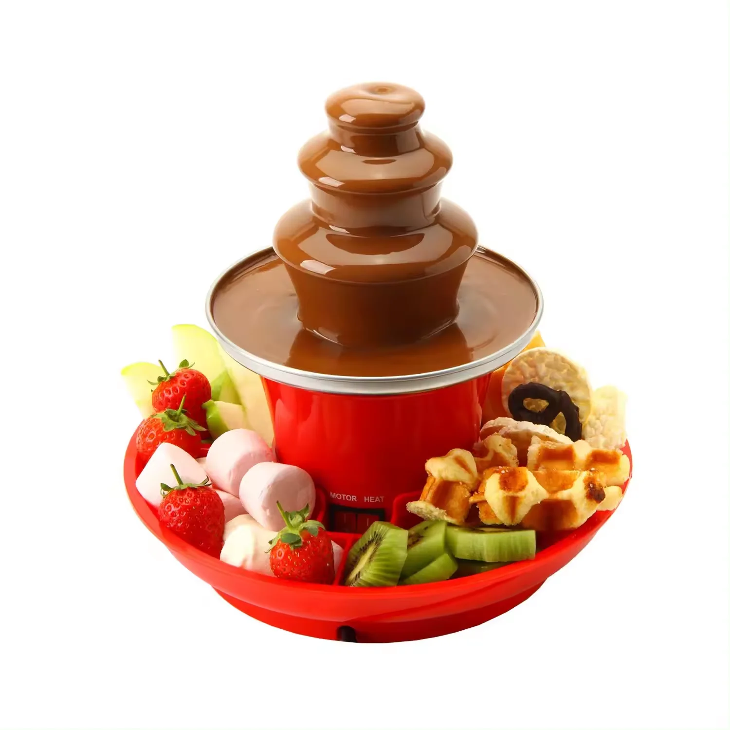 MINI hot chocolate fountain machine, three-layer electric melting machine, party gathering with detachable tray