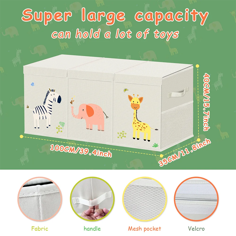 Customizable Big Toy Box For Girls Toy Organizers And Storage For Bedroom Playroom Nursery