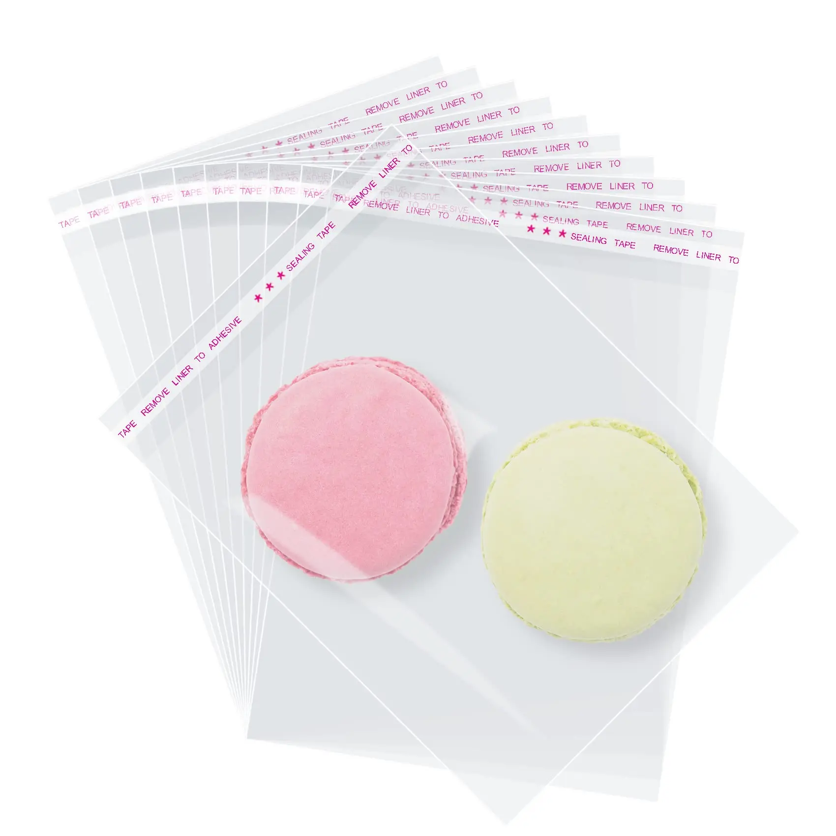 Custom Printed Logo Transparent Plastic Packaging Clear Self-Adhesive Cookie Cellophane Bags With Adhesive