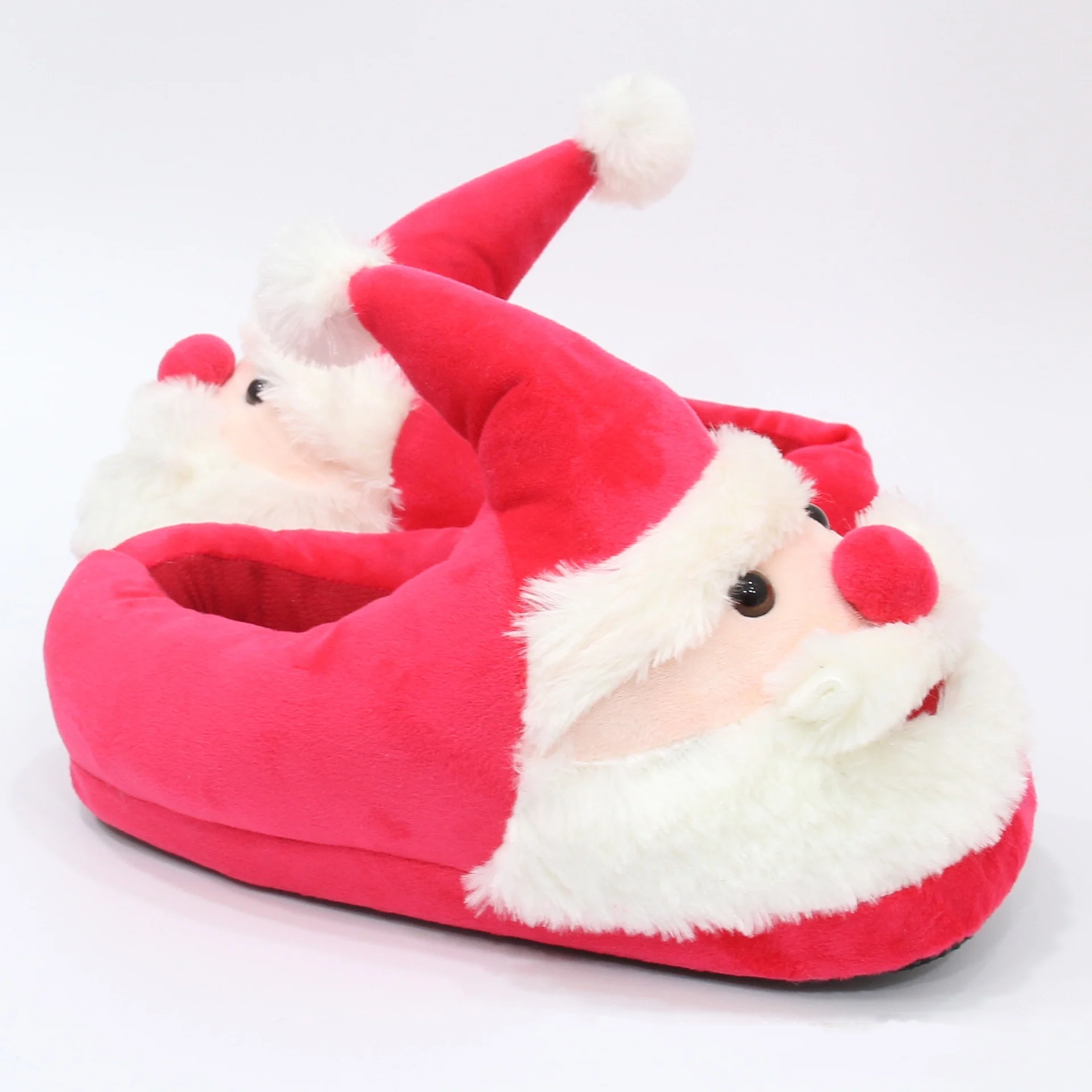 China private label Christmas fashion red color in door children slippers shoes with character