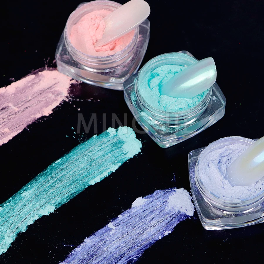 Nail Salon White Mother of Pearl Powder Glitter Mirror Nail Mermaid Chrome Nail Eyeshadow Pigment