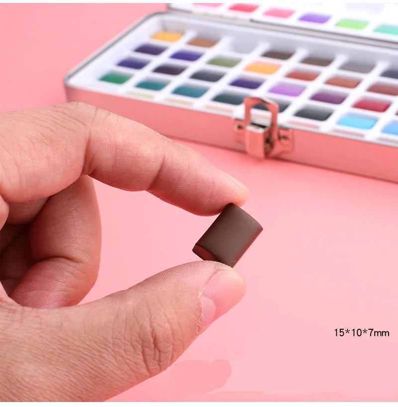 Professional Artist Grade 72 Colors 52 Regular Colors 20 Metallic Colors Solid Watercolor Paint Set for Painting