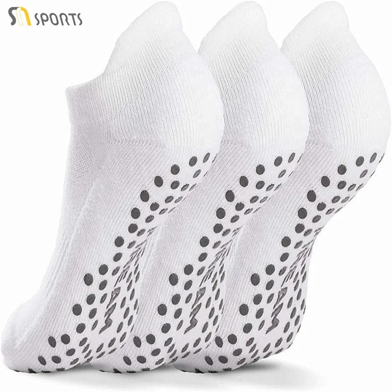 Comfortable Knitted Cotton Anti Slip Barre Yoga Socks Women Pilates Grip Ankle Socks