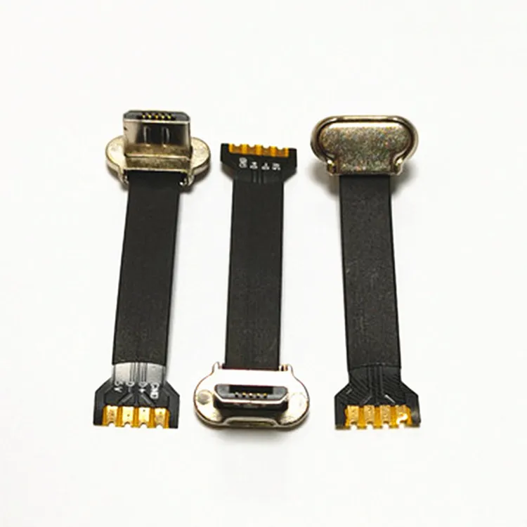 Заводской вверх вниз угловой Android микро usb разъем с 4-контактным мягким FPC плоский зарядный