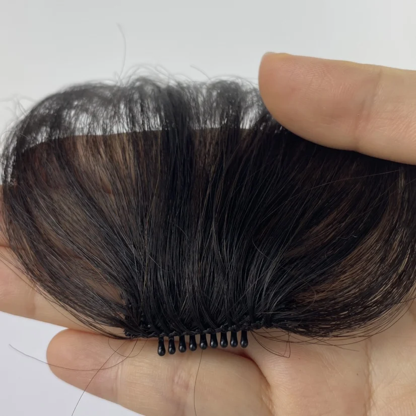 Best Quality Wholesale Mini Base Straight Neat Bangs Human Hair Clip In Bangs Fringe Hair Extension Front Fringe Hair Piece