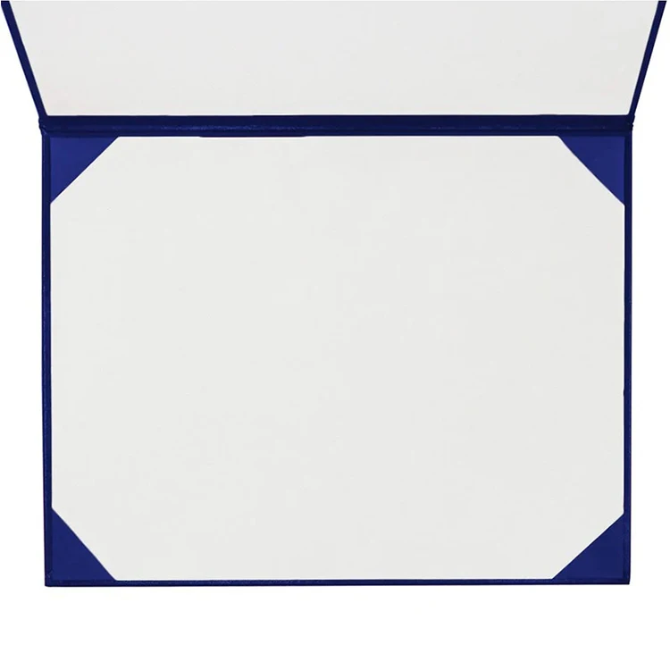 Mondon Leather Blue Graduation Diploma Cover Elegant Certificate Holder with Gold Stamping Logo