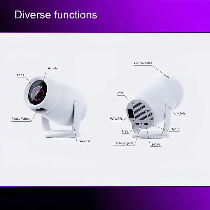 Y400 мини портативный видеопроектор 1280*720P Светодиодная лампа 300 ANSI Lumens Android проектор с Wi-Fi BT кронштейн проекторы