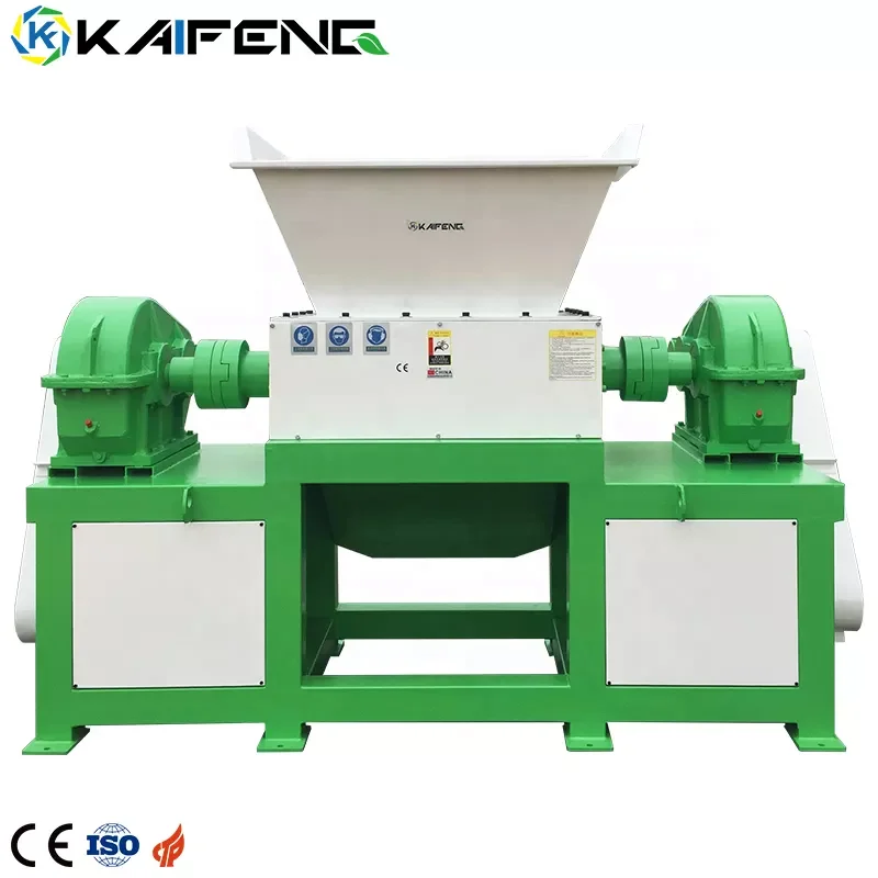 50~2500 Kg/h Double-shaft Shredder Machine Waste Tires Shredder Recycling Machine