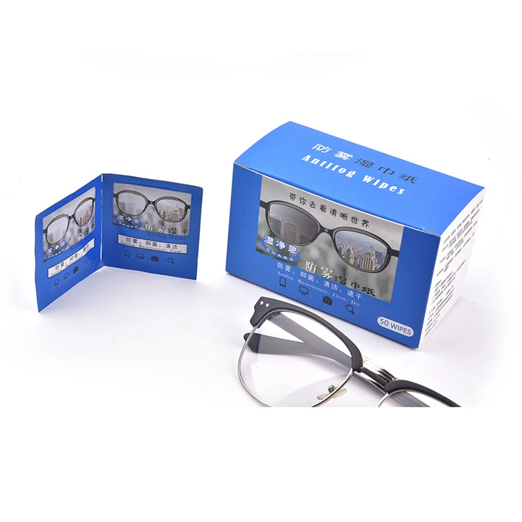 Disposable anti fog glasses computer camera mobile screen cleaning wet wipes