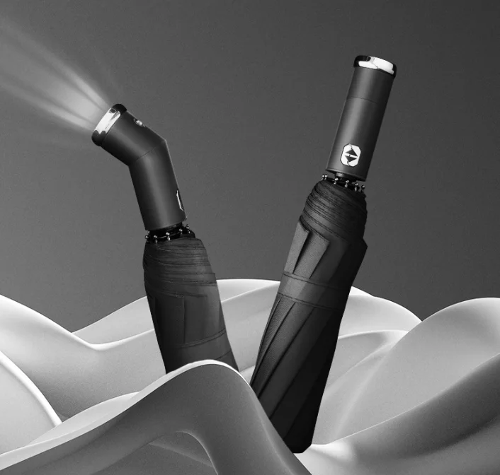 Автоматический складной зонт с фонариком