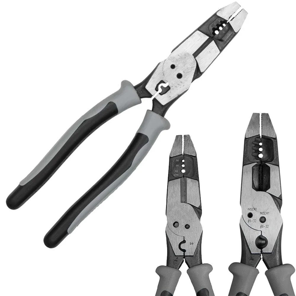 Pliers electrician Multitool Pliers Wire Stripper Bolt Shearing Wire Grabbing, Twisting, Looping hand swager